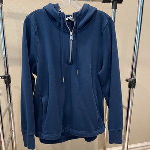 Athleta Cozy Karma Quarter Zip Hoodie Large in Navy - VGUC (110)